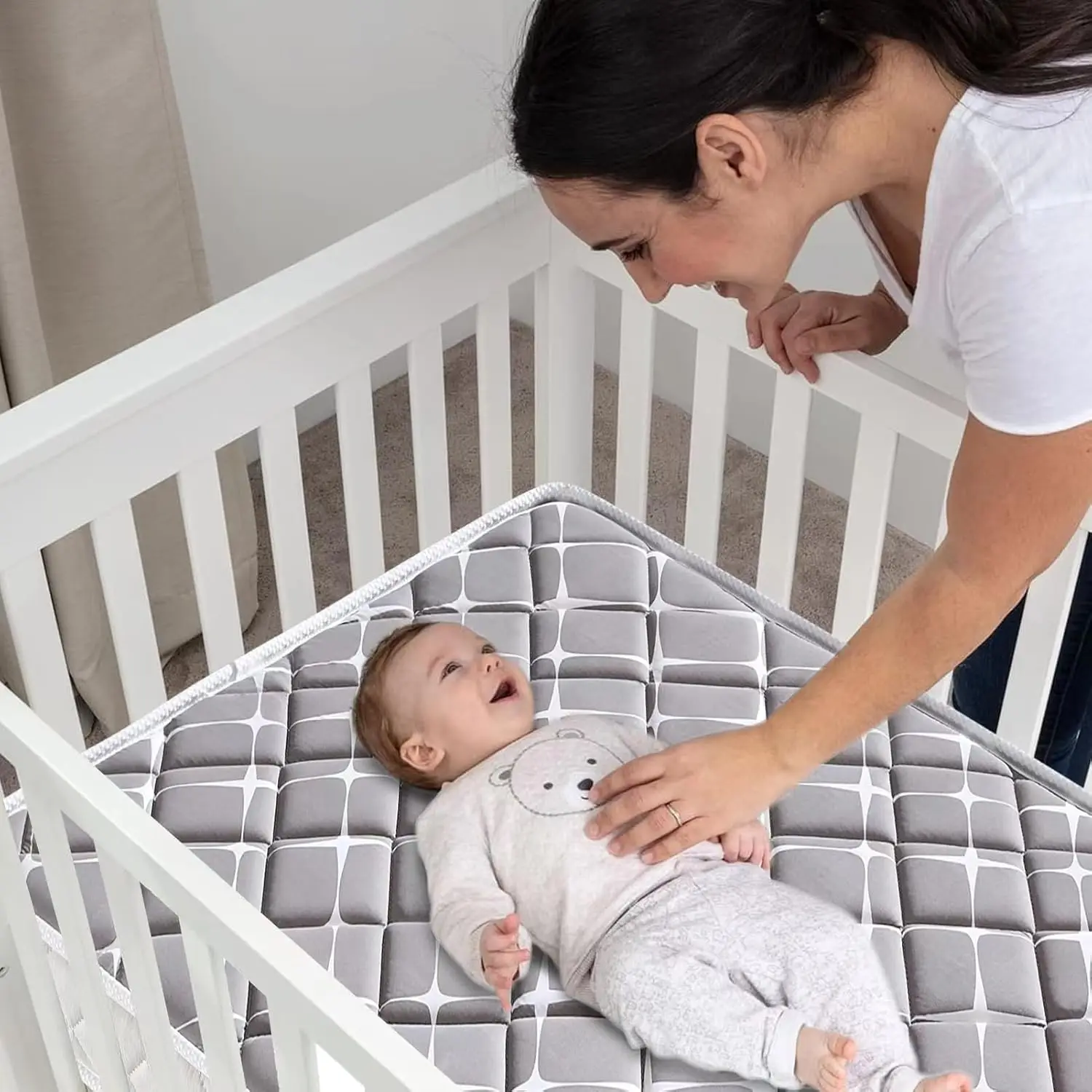Premium Dual-Sided Baby Crib Mattress and Toddler Mattress  52" x 27.6" x 5"  Breathable  Firm Soft  Fits Standard Cribs
