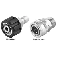 Pressure Washer Quick Connect Fittings M22 14mm to 3/8 Inch Pressure Washer Hose & Gun Adapter Max 4000PSI Car Wash Coupler 1