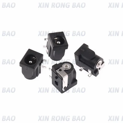 10Pcs SMD DC-005 DC-050 DC Power Jack Socket Connector DC005 5.5*2.1mm 5.5*2.5mm 2.1 / 2.5 socket Round the needle Black