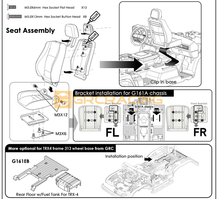 S6b4f848df0f94beaa49b7c2520a3b6dcC TRX4 쉐보레 블레이저 인테리어 컨트롤 시트 DIY 1/10 RC