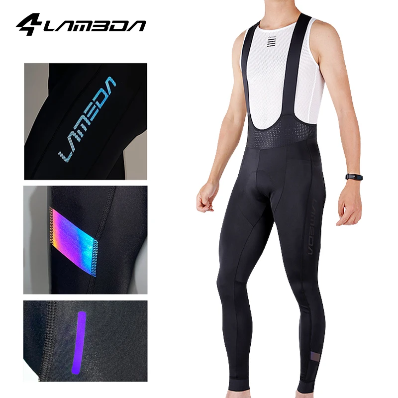 Men's Cycling Trousers Bib Shorts Elasticated Interface Cushioned Long Distance MTB Padded Shorts Tights Slim Fit