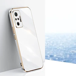 Luxury Square Plating Shockproof Back Cover for Redmi Note10 Pro Max (6D White)