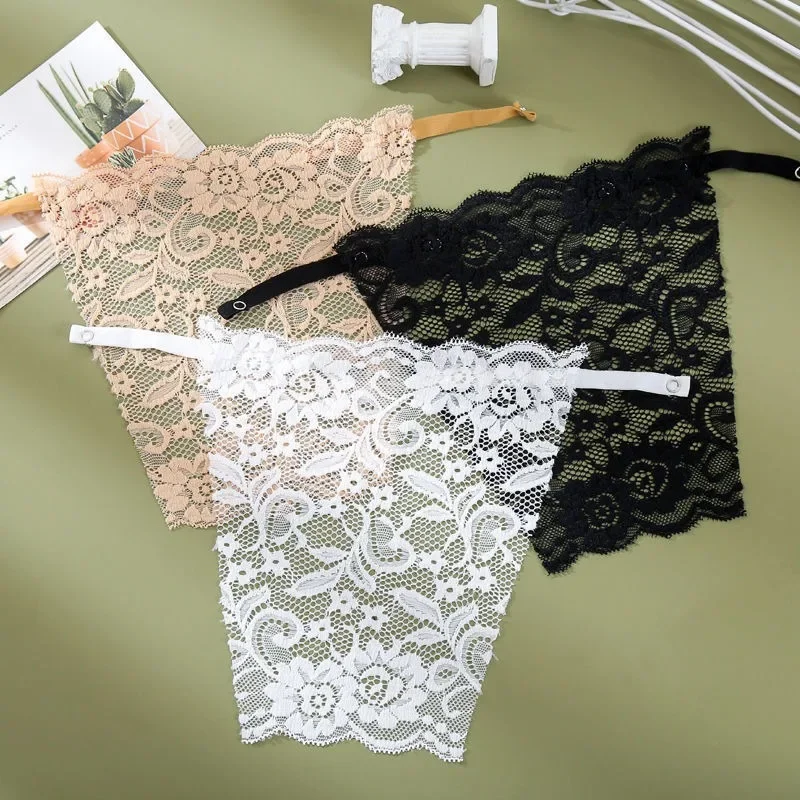

Women's Lace Invisible Bra Cleavage Cover Camisole Anti Peep Privacy Cleavage Cover Seamless Wrap Chest Sexy Mock Camisole Bras