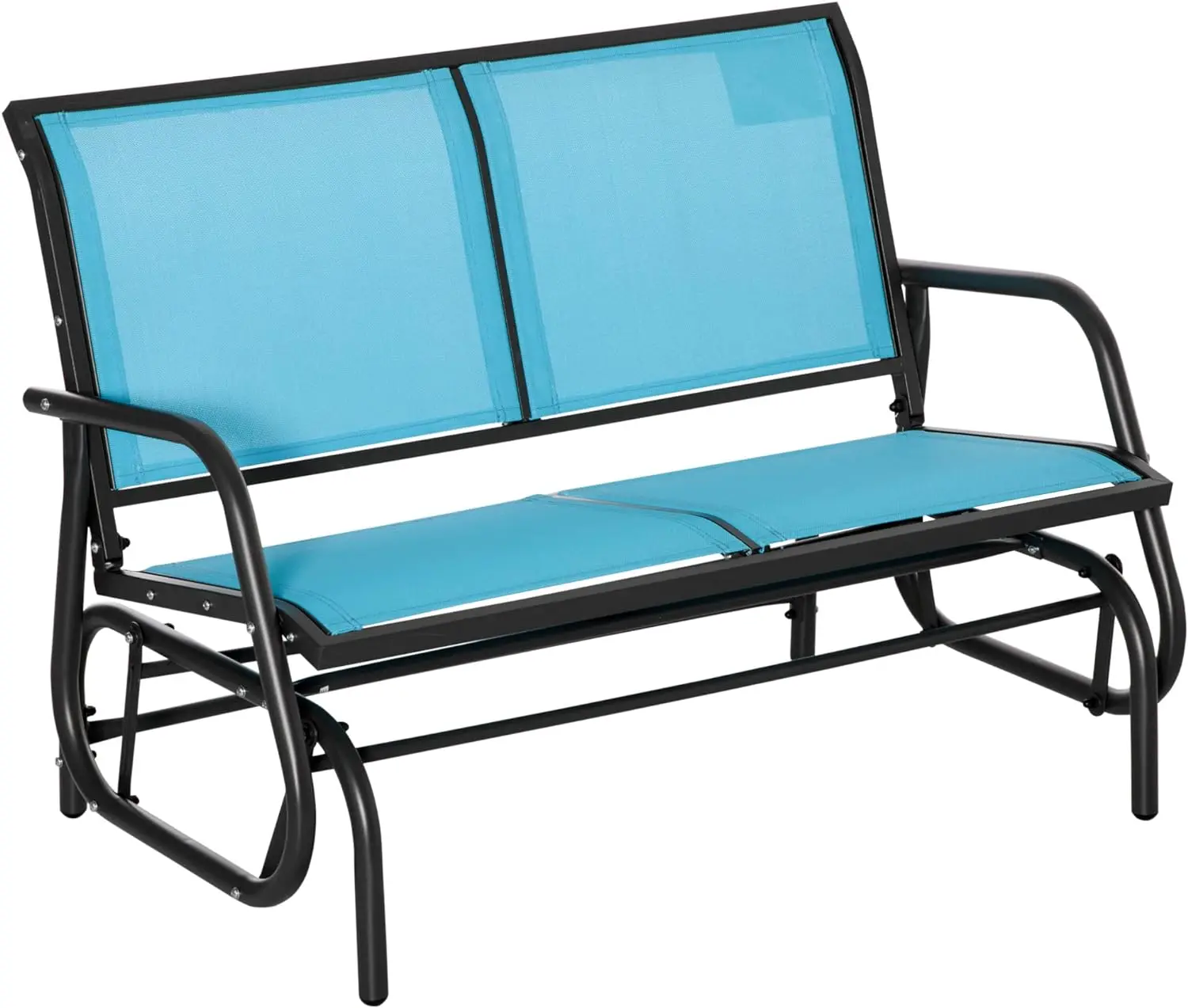 

2-Person Outdoor Glider Bench, Patio Double Swing Rocking Chair Loveseat w/Powder Coated Steel Frame for Backyard Garden Porch