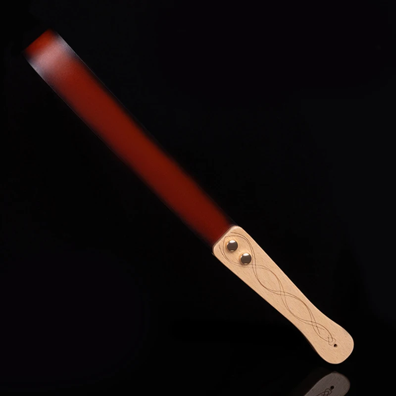 39CM PU Leather Horse Whip Spanking Paddle ,Rivet Reinforcement Woodiness Handle Riding Crop Flogger Horse Riding 2
