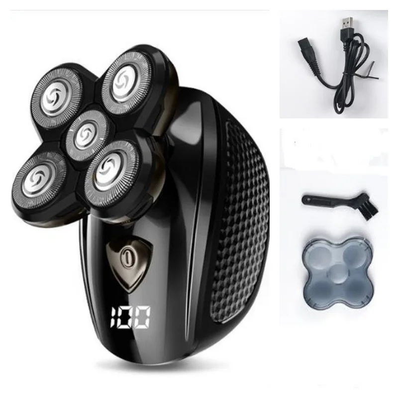 Electric Shaver Wet Dry Electric Head Shaver For Bald Man 5D Bold Hair Razor Close Shaving Machine Skull Clipper Male Face Stubble Beard Trimmer
