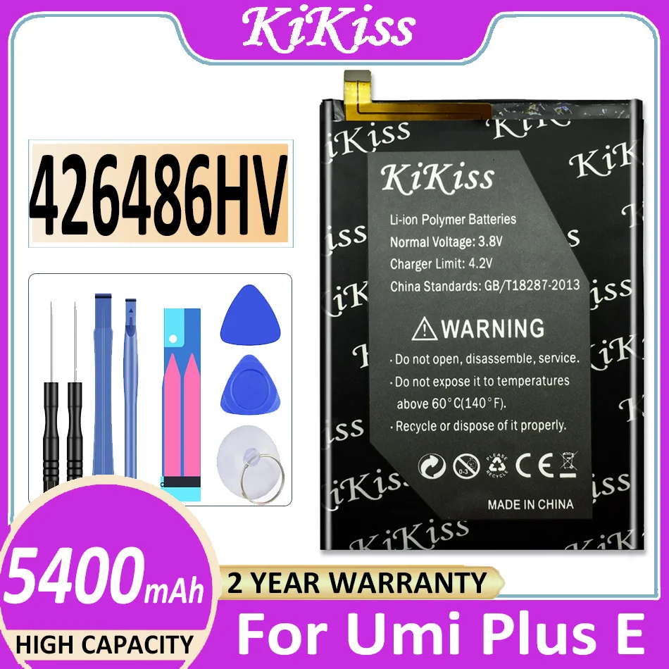 

KiKiss Battery Replacement 426486HV High Quality Large Capacity 5400mAh Back Up Battery For Umi Plus E Smart Phone