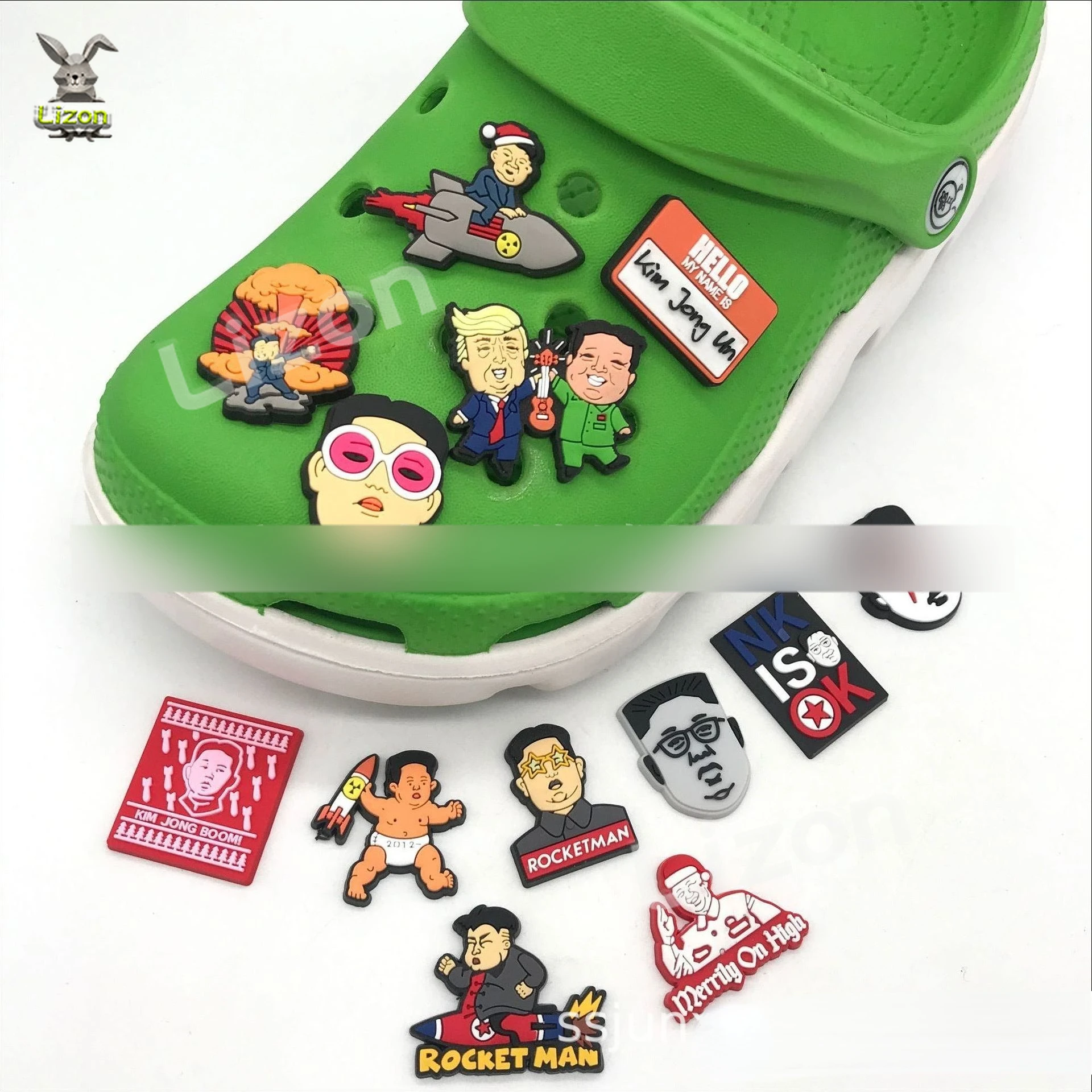 de de Kim Jong En Rocket para hombre, pulseras de ajuste de cocodrilo, hebilla de zapato accesorios de Croc Jibz, regalo para parejas| | - AliExpress