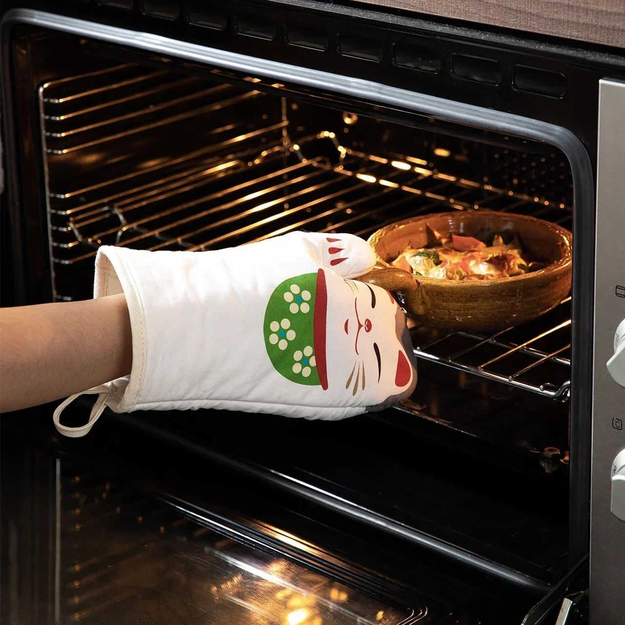 1/2pcs Oven Mitt Cute Cat Kitchen Heat Resistant Gloves