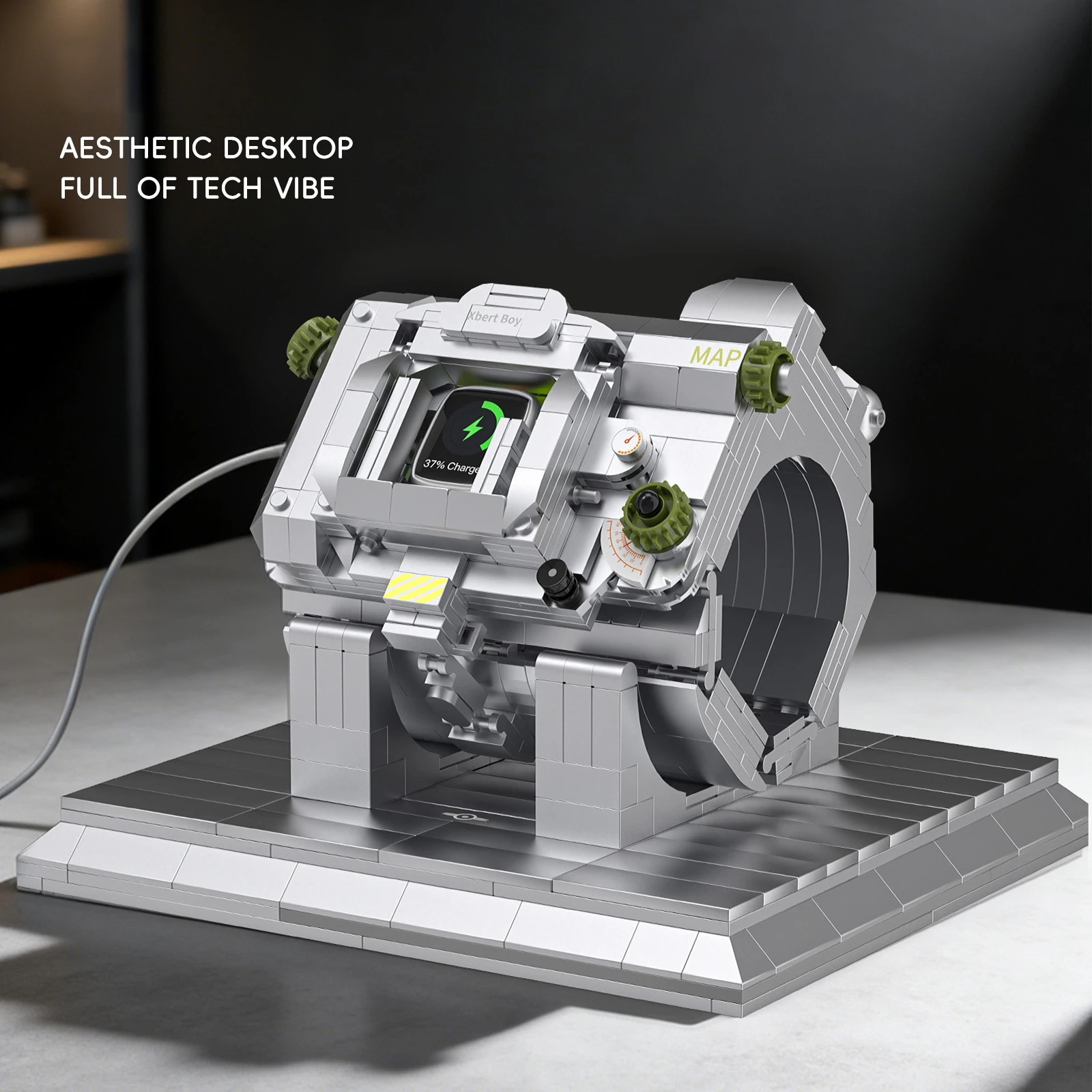 Technologie-Bausteine: Cyber-Mechanisches Armband-Modell, Smartwatch-Ladestation, Bausteine für Erwachsene, Geschenke