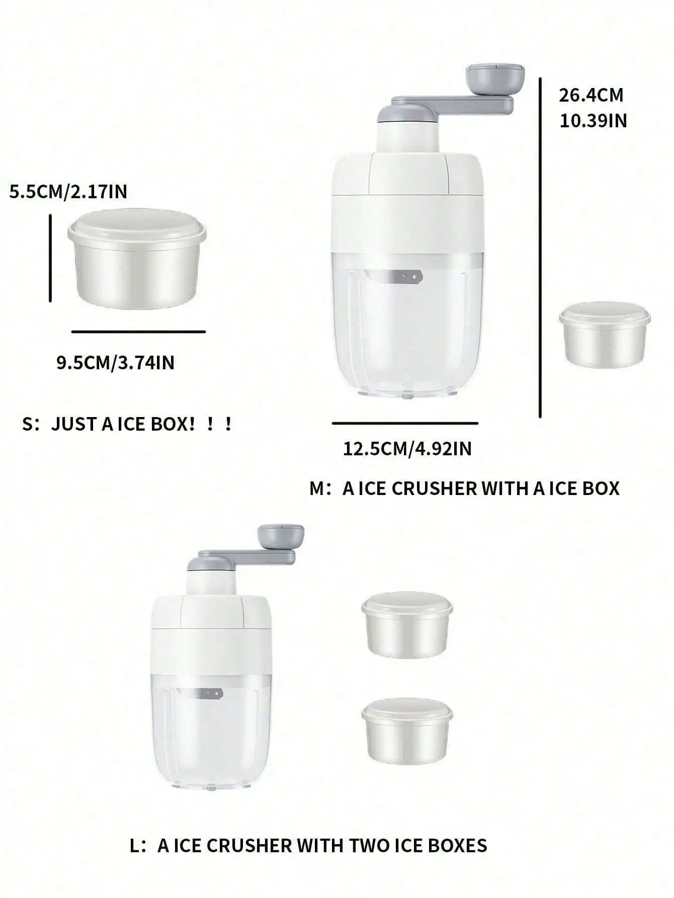1pc DIY Portable Manual Ice Crusher, Minimalist And Fashionable Design, Ice Shaver And Tray Can Be Purchased Separately Or C