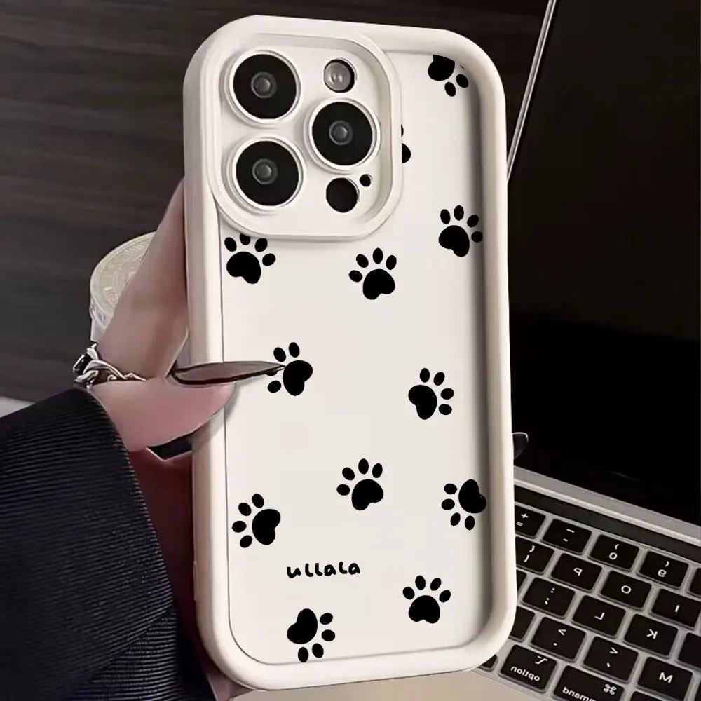 Lovely Line Cat Dog Phone Case - Adorable and Durable Pet-Themed Cover