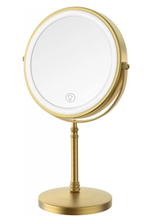 

Перезаряжаемое Двухстороннее увеличительное зеркало, яркость сенсорного экрана можно регулировать для увеличения зеркала с лампой для макияжа