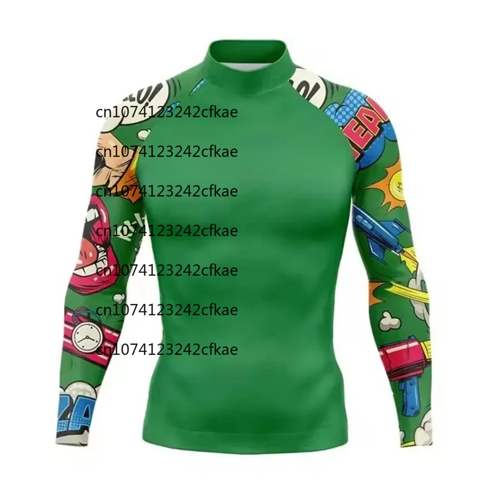 Новый летний мужской рашгард, купальник с длинным рукавом, футболка для плавания и серфинга, пляжная защита от ультрафиолета, купальник для серфинга, дайвинга, колготки, одежда