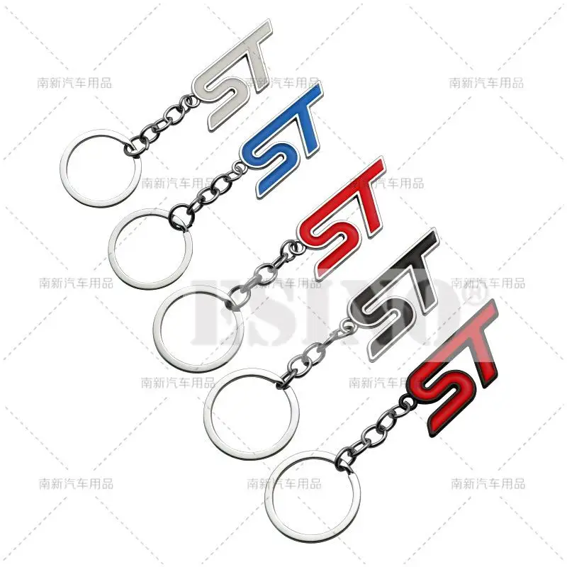 포드 피에스타 포커스 이스케이프 쿠가 익스플로러 S-맥스용 자동차 스타일링 3D 금속 아연 합금 금속 ST 로고 키체인 키링