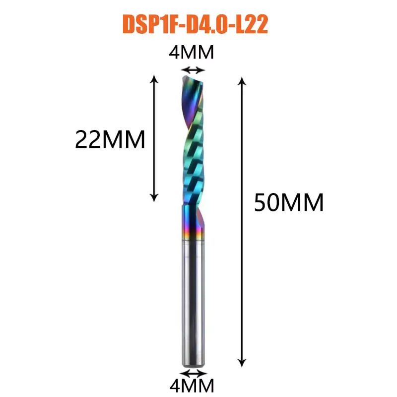 1pc AAAAA Single Flute Carbide Spiral End Mill 3.175,4,5,6mm Aluminum Milling Cutter Engraving Woodworking Acrylic DLC Coating image 9