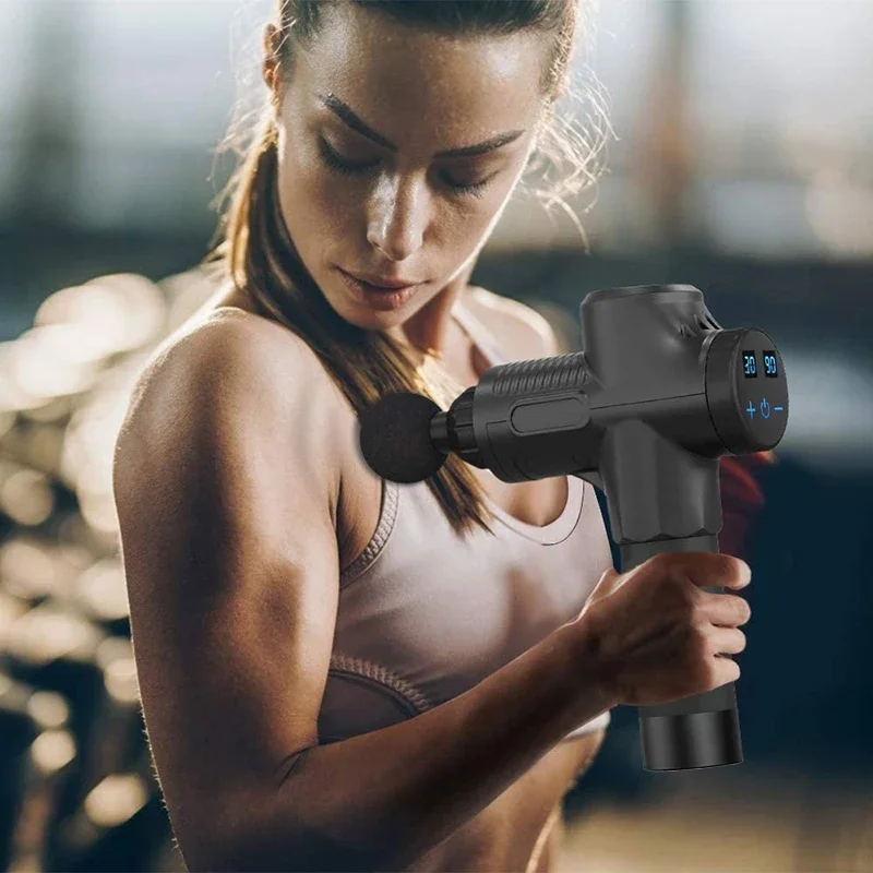 

Deep Muscle Massage Gun Electric Percussion Pistol Massager For Body Neck Back Leg Fitness Tool 30 Levels Soothe sore muscles