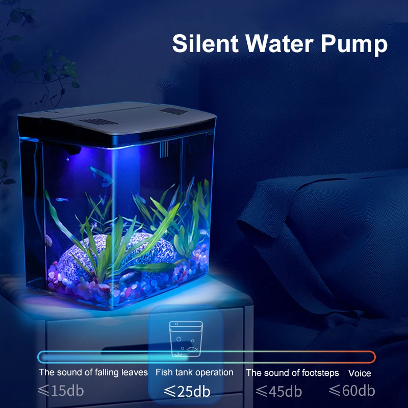 Fish Aquarium Aquarium Small Mini Fish Tank Home Fish Aquarium Self-Circulating Back Filter With Lighting And Wave Pumps Tank Kits