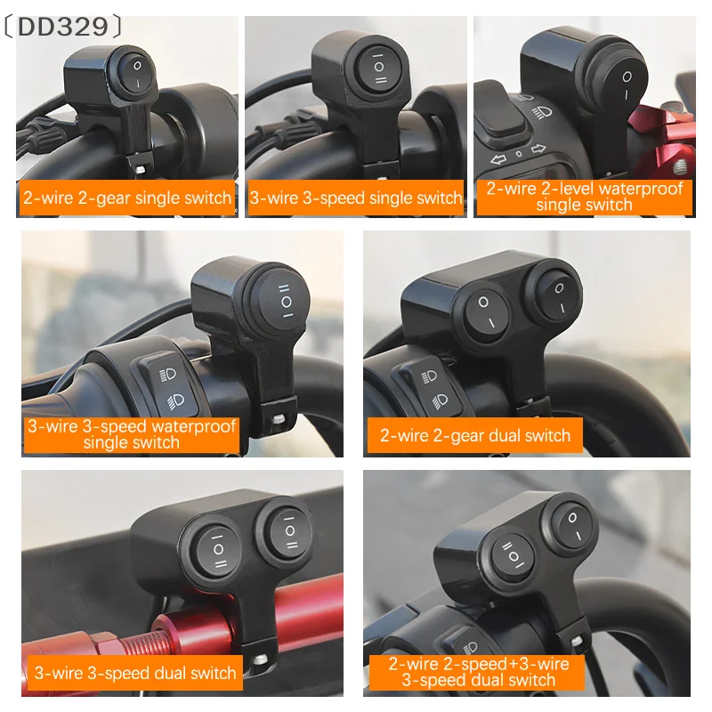 〔DD329〕Motorcycle Headlight Switch Spotlight Fog Light Button Retro Moto Pit Dirt Bike Motorbike Accessories 22mm