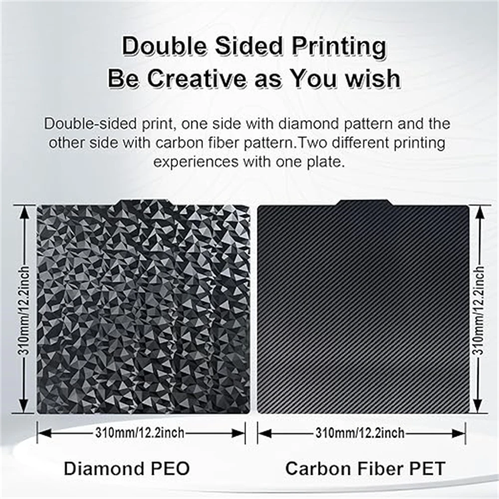 310x310mm Sheet Bed Pei Cr10 310x310 Sheet Heated Bed Magnetic Pei Build Plate Holographic H1H For Artillery Sidewinder X2 3d printer parts 3d printer build plate