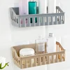 Plastic Bathroom Shelf Organizer No Drill Organizer Shower Storage Rack Wall Mount Toilet Shampoo Holder Bathroom Accessories 1