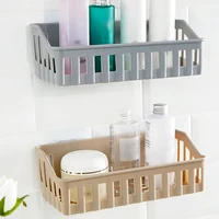 Plastic Bathroom Shelf Organizer No Drill Organizer Shower Storage Rack Wall Mount Toilet Shampoo Holder Bathroom Accessories 1