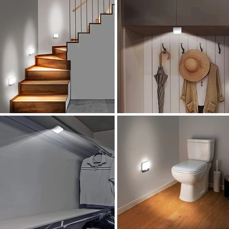 Motion Sensor Light Motion Sensor Cabinet Lights LED Closet Light Rechargeable Magnetic Under Counter Lights for Kitchen Stairs