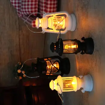 6cm Dollhouse Miniature Kerosene Lamp Mini Led Retro Glowing Pony Lantern Simulation Cande Light Night Light For Home Decor Xmas