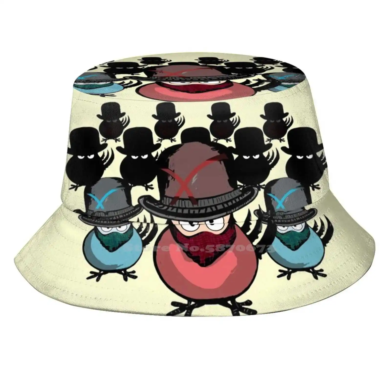 Divertente Viso Mascherato Uccelli Mega Angry Turkey Mob Con Maschere Protezione Uv Cappelli A Secchiello Pieghevoli Donna Uomo Angry Turchia Birds Fu