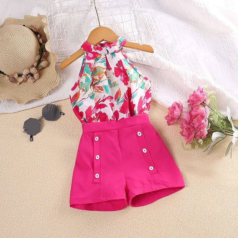 Girls' Floral Top & Shorts Set 1
