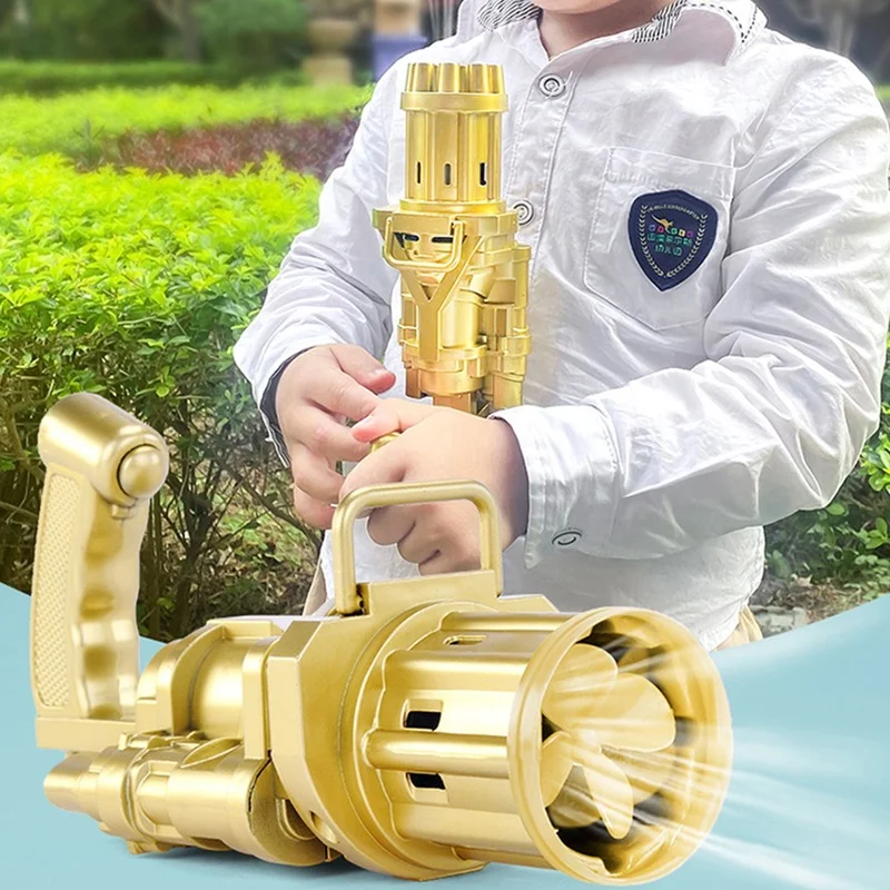 1PC Gatling Bubble Gun Toys Automatic Soap Water Bubble Machine Summer  for Children Toddlers Outdoor Wedding Bubble Toys soap bubble machine blowing bubble plate navy blue soap for children gift big dish bubble set blower maker bubble outdoor toys