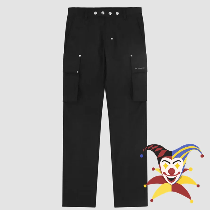 

Black 1017 ALYX 9SM Cargo Pants Men Women Multi Metal Button 1:1 ALYX Pants Pockets Slightly Loose Trousers