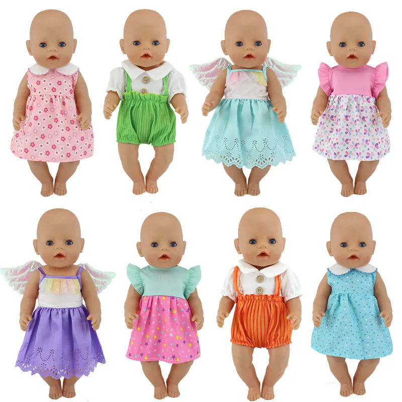 2022 New Dolls dress For 17 inch 43cm Baby Doll Cute Doll Clothes And