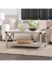 Walker Edison Sedalia Modern Farmhouse Metal X Coffee Table 40 Inch Stone Grey 2