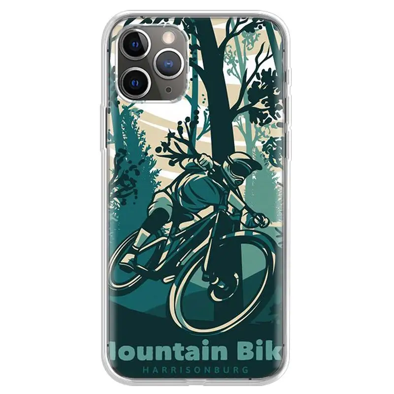 Mountain Bike Adventure Pattern Soft TPU Phone Case