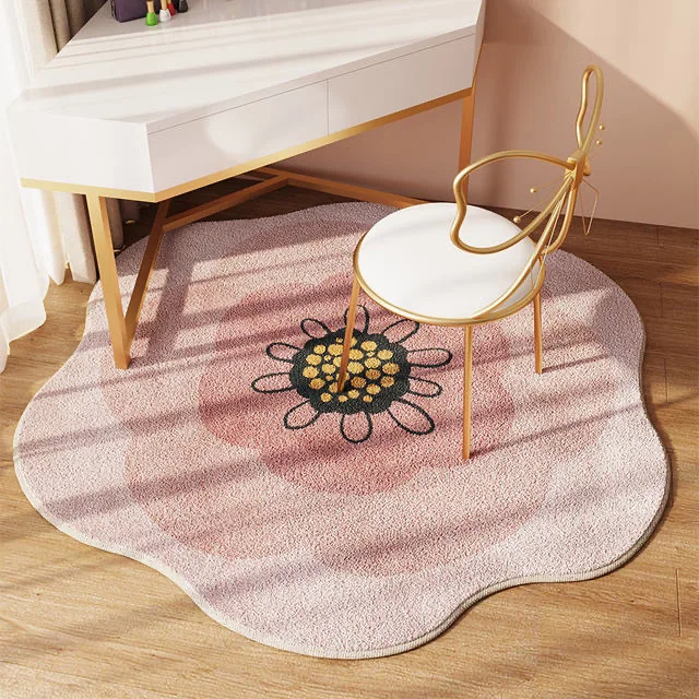 

Household flower pattern thickened living room bedroom bedside absorbent imitation cashmere carpetmats rug