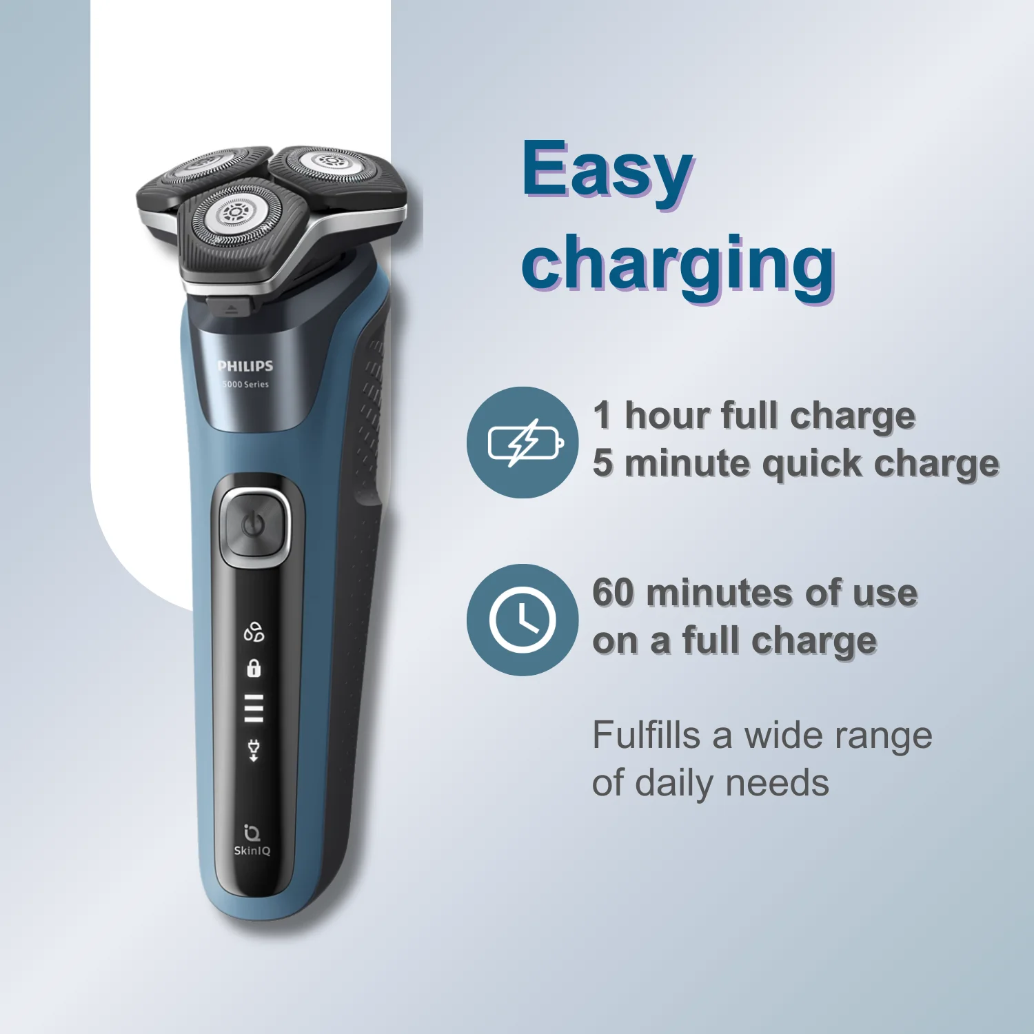 Philips Norelco S5880, Wet/Dry, SteelPrecision Blades, Power Adapt Sensor, 360-D Flexing Heads, Quick Charge