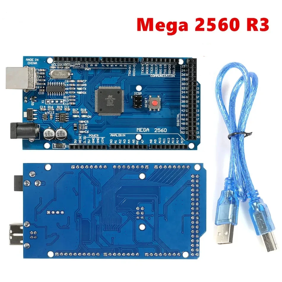 

(10 шт./лот) MEGA 2560 R3 модуль atmega2560 AVR USB макетная плата с кабелем для Arduino