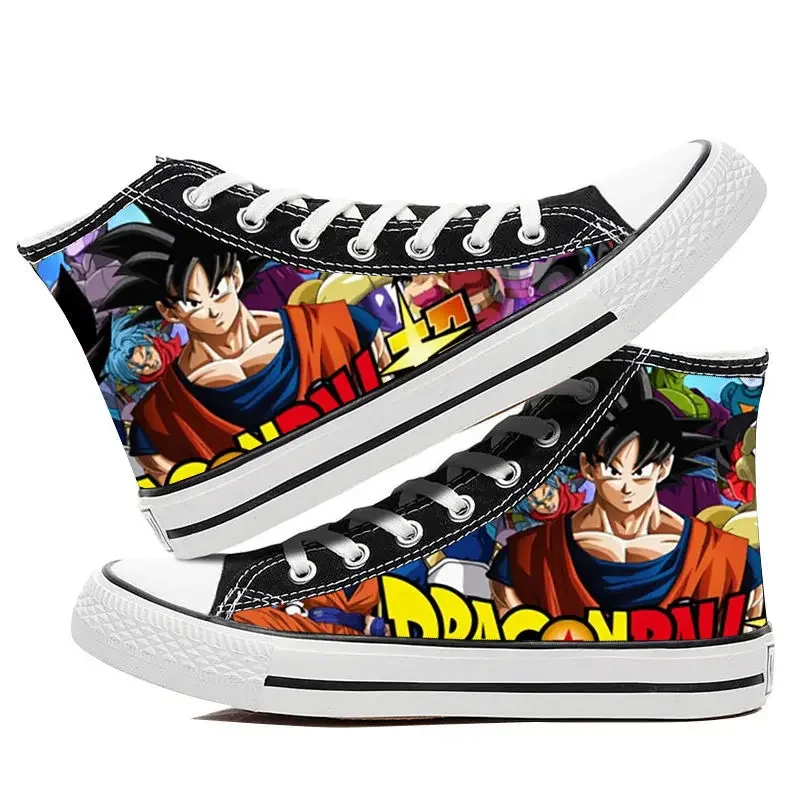 Dragon Ball Son Goku Boys Canvas Shoes Fashion High Upper Anime Vulcanized Shoes Breathable Casual Sneakers Cool Plimsolls Girls men canvas shoes