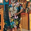 Animal Leopard 3D Print Men Shirt Sets Fashion Short Sleeve Shirt Oversized Beach Shorts Streetwear Hawaiian Suits Clothes 2