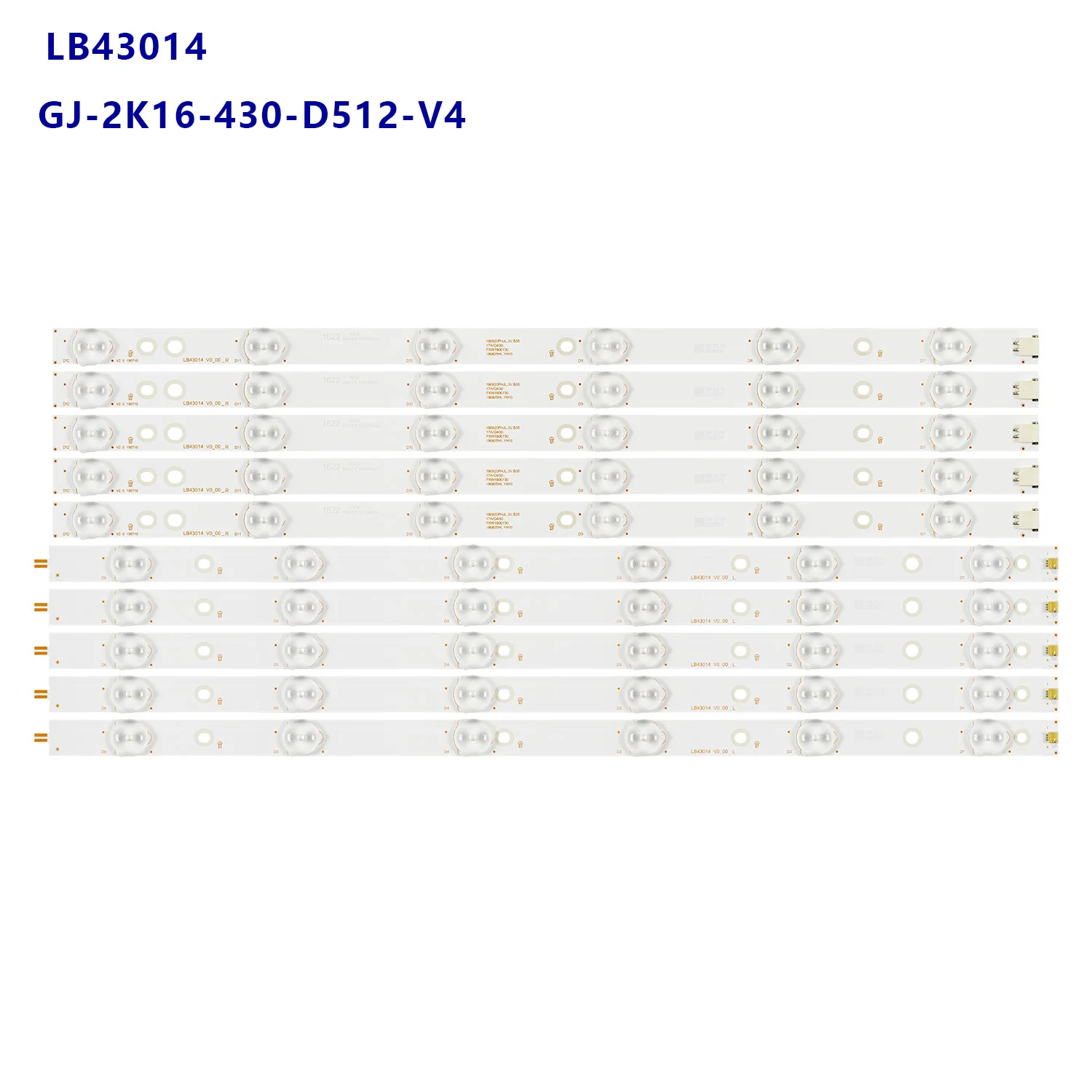 필립스 43PUT6101 43PUS6551 43PUS6401 LB43014 V0_00 43PUS6501 43PUS6101 43PUS6201 TPT430U3 43PUH6101용 LED 백라이트 스트립
