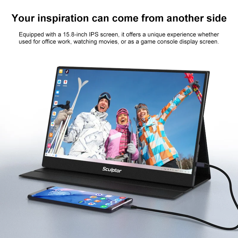 Sculptor ポータブルモニター 本体 超軽量！世界最薄クラス！感動的な映像美のモバイルディスプレイ