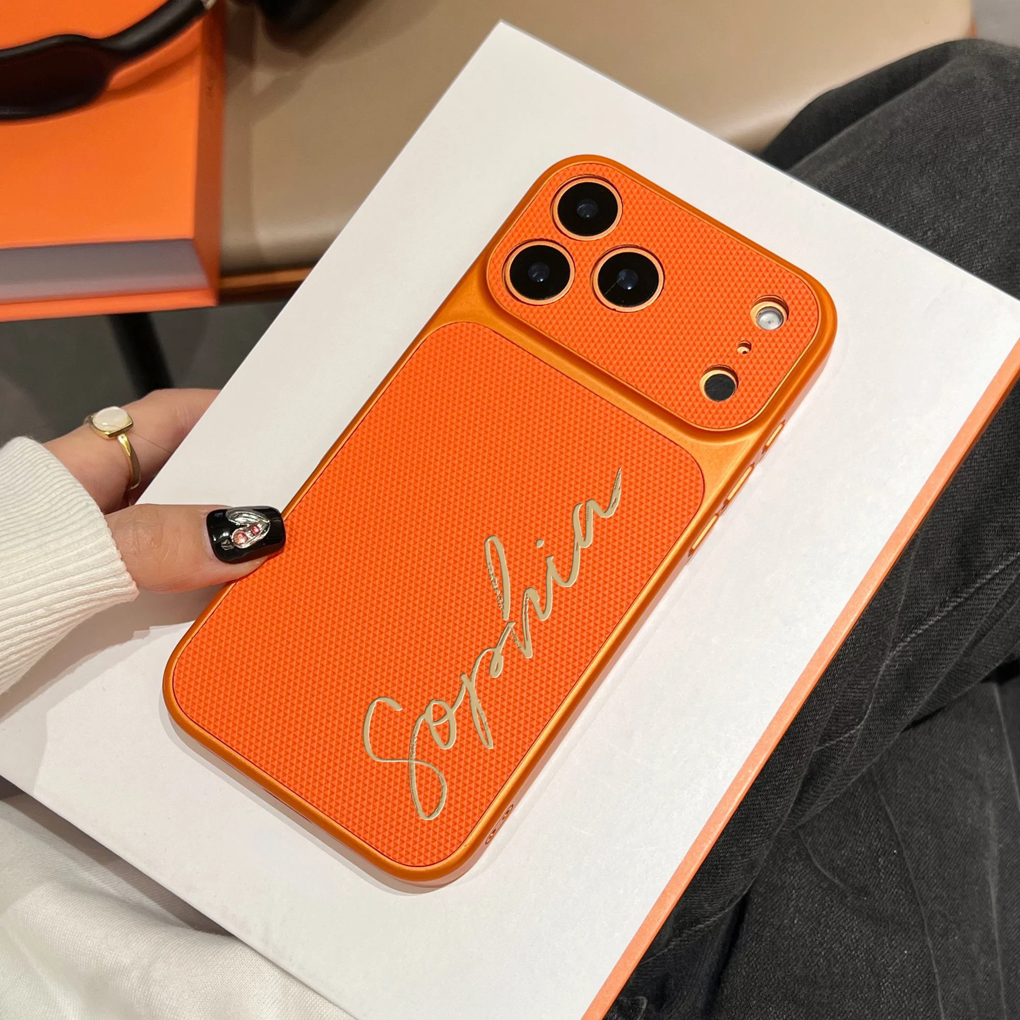 Personalized Signature Customized Name Letters Luxury Football Texture Faux Leather thumbnail 5