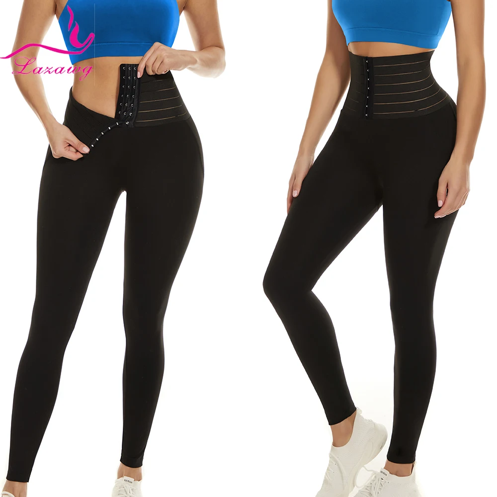 Lazawg Women High Waisted Butt Lifter Legging Slimming Waist Trainer
