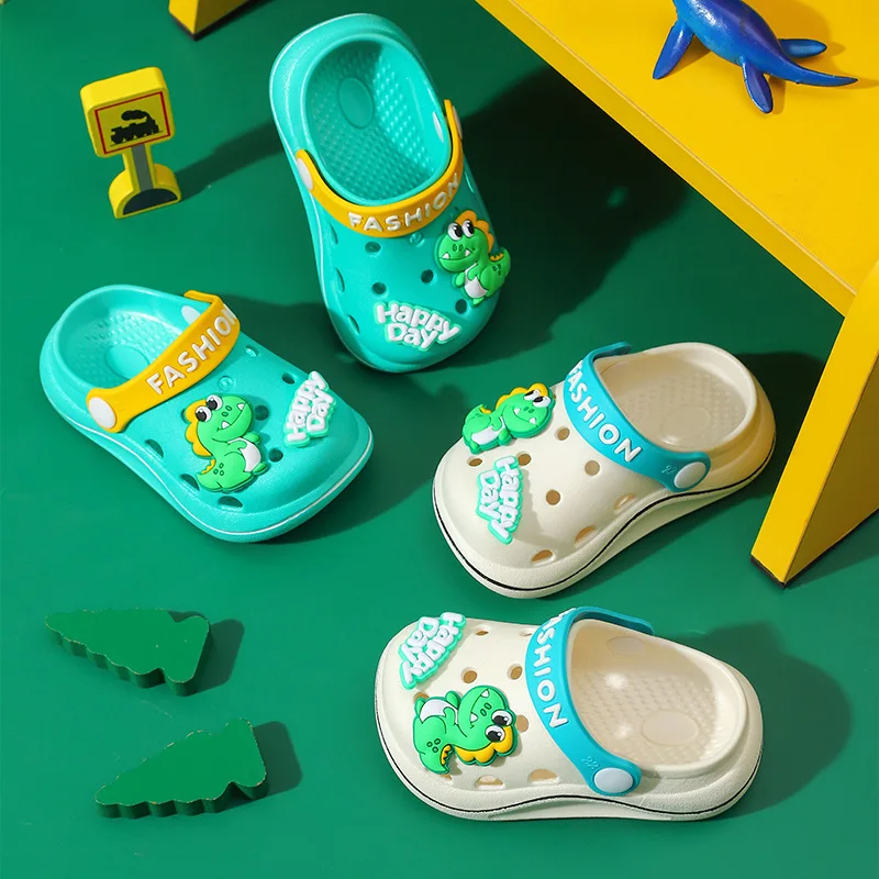 Cartoon Dinosaur Kid Slippers Boys Summer Beach Sandals Girl Home Slipper Toddler Anti-Slip Indoor Kids Garden Shoes Girls Shoes