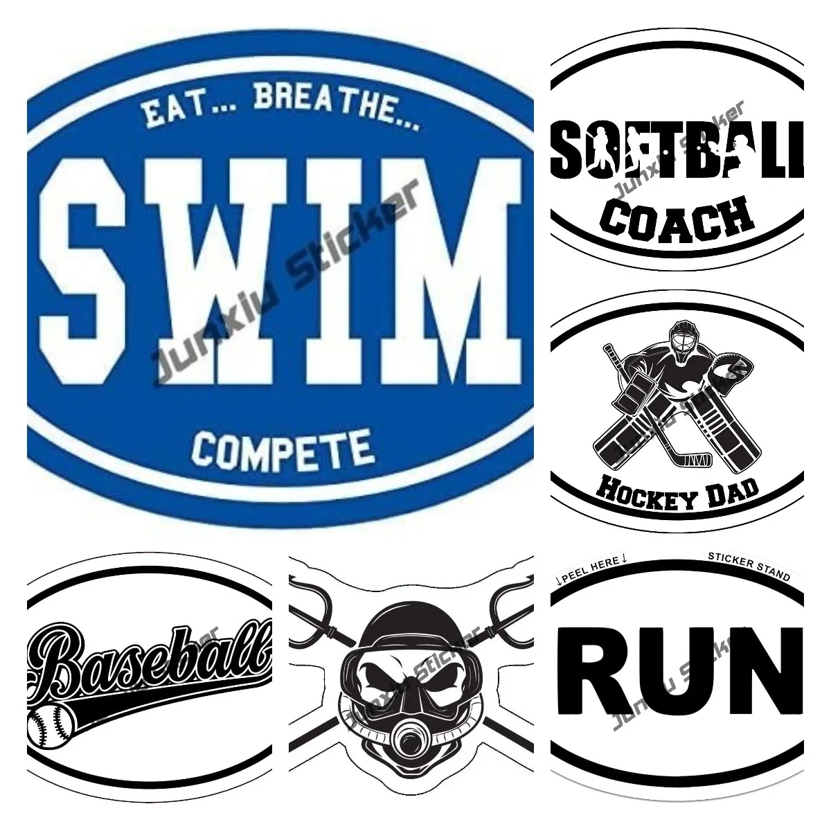 

Scuba Diver Decal Snorkeling Bumper Sticker Ocean Lake Diving Sticker Baseball Vinyl Decal RUN Oval Marathon Car Sticker