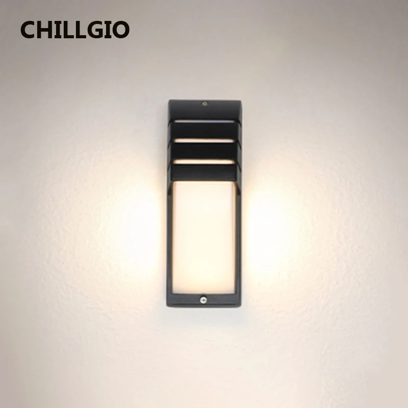 CHILLGIO Waterproof Exterior PIR Sensor Wall Lamp Outdoor Garden Patio Sconce Contemporary Home DECO Internal Aluminum Led Light contemporary art