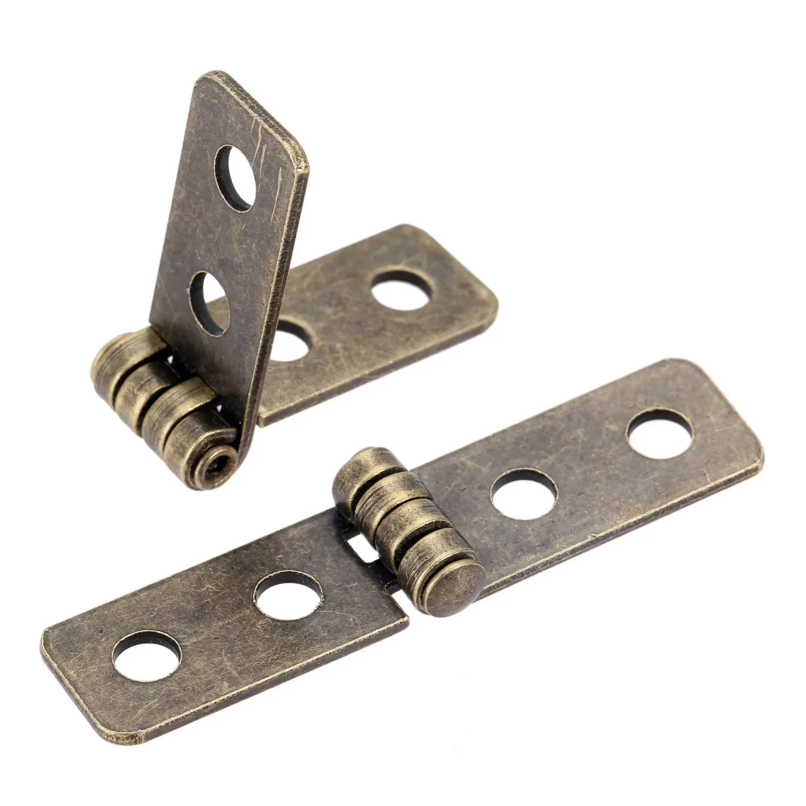 Description Picture 4 of item2Pcs Antique Bronze Rectangle Hinges Furniture Connector Box Hinges with Screws for Drawer Cabinet Door Luggage Jewelry Wood Box