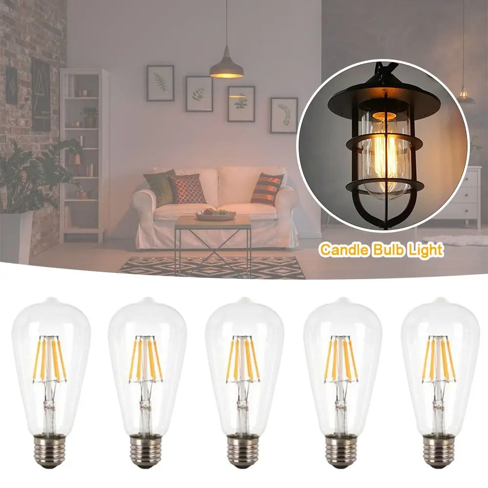 

E27 Crystal Light Bulb Hot Warm Yellow ST64 Light Bulb Incandescent Candle ST64 LED Light Bulb Home Decoration