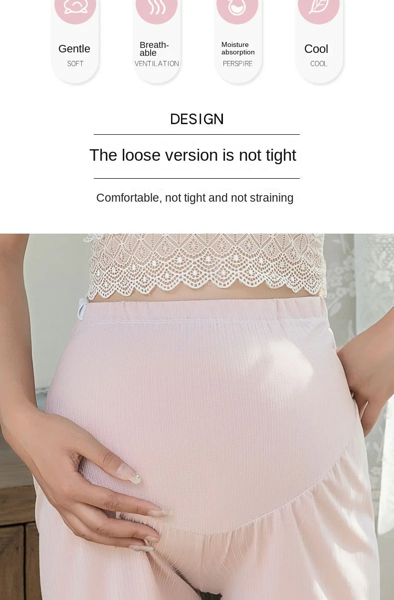 Maternity Leggings Summer Thin Can Be Worn Outside Large Size Maternity Wear Anti-light Maternity Safety Pants 2